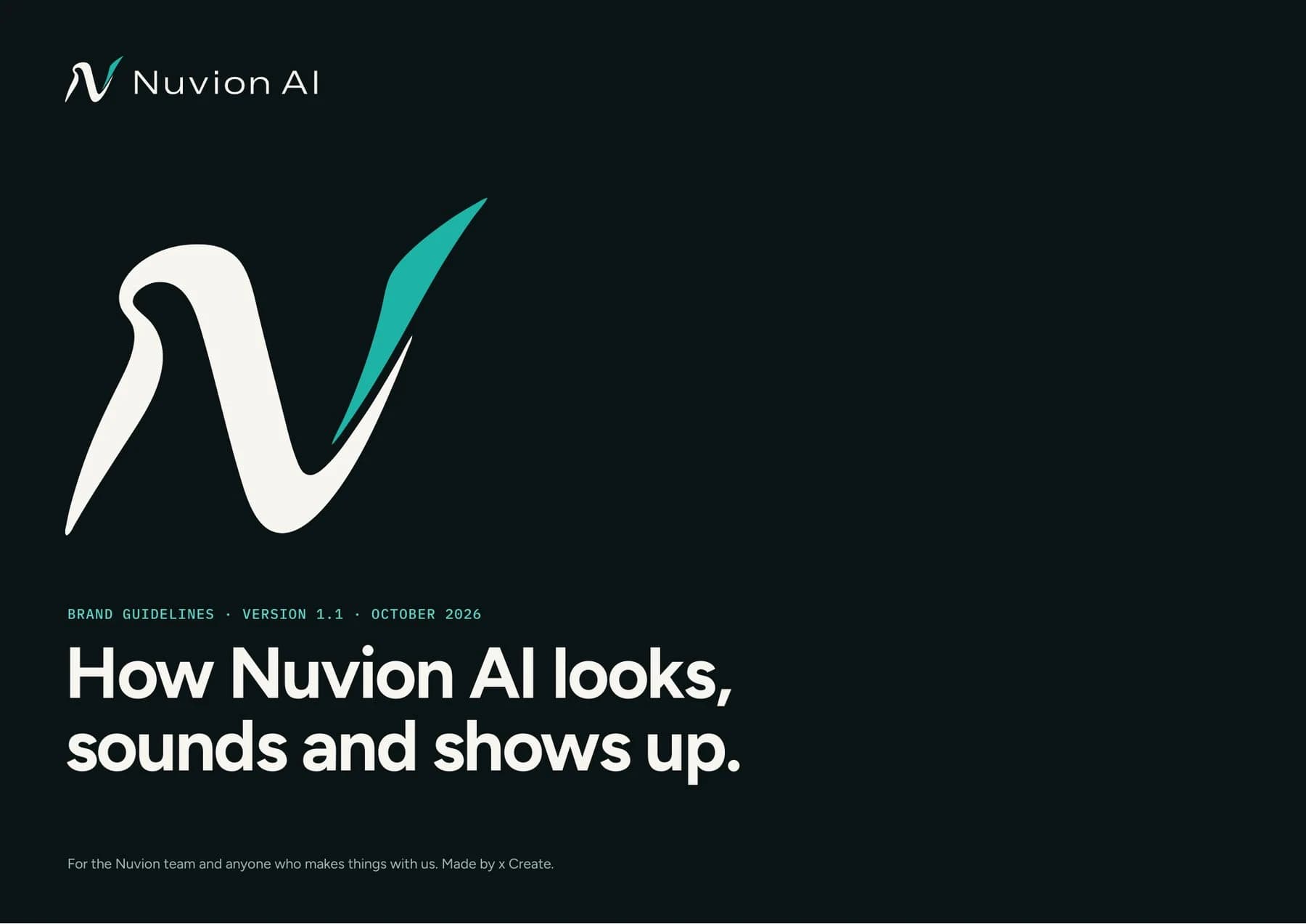 Nuvion AI brand-guidelines cover.
