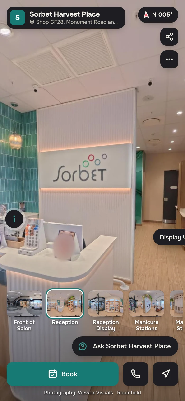 Sorbet Harvest Place interactive tour on a phone.